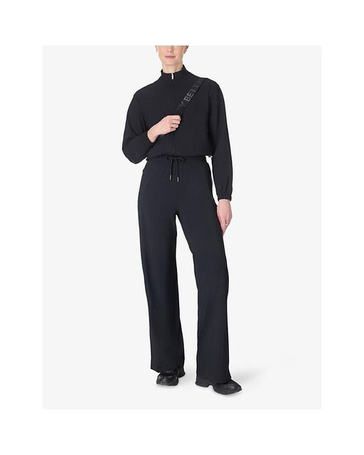 Sweaty Betty Blue Explorer Side Stripe Wide Leg Trousers