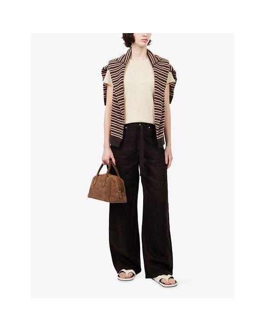Citizens of Humanity Black Brynn Drawstring Linen Trousers