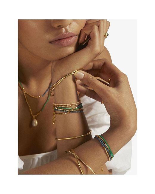 Monica Vinader Metallic Mini Nugget 18Ct-Plated Vermeil Sterling- And Pearl Bracelet