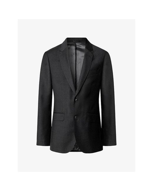 Hackett Black Tailored Single-Breasted Wool Blazer for men
