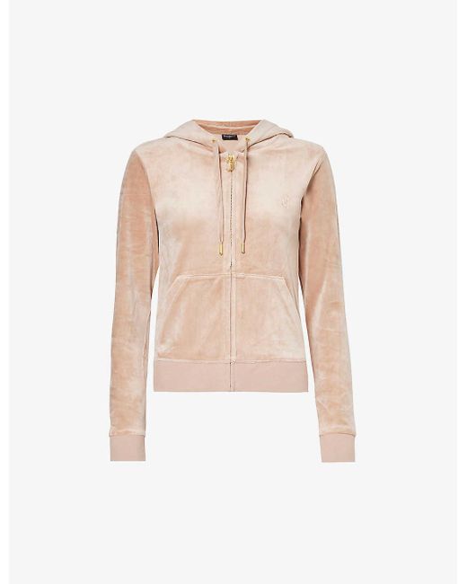 Juicy Couture Natural Robertson Logo-embroidered Velour Hoody
