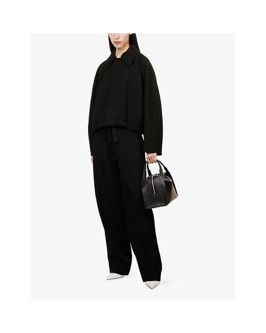 Victoria Beckham Black Eugenie Tailored Virgin-Wool Trousers