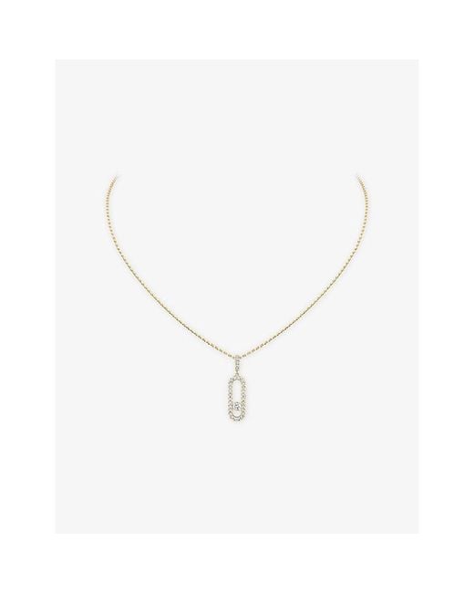 Messika Metallic Move Uno Large Pave 18Ct And 0.35Ct Diamond Necklace