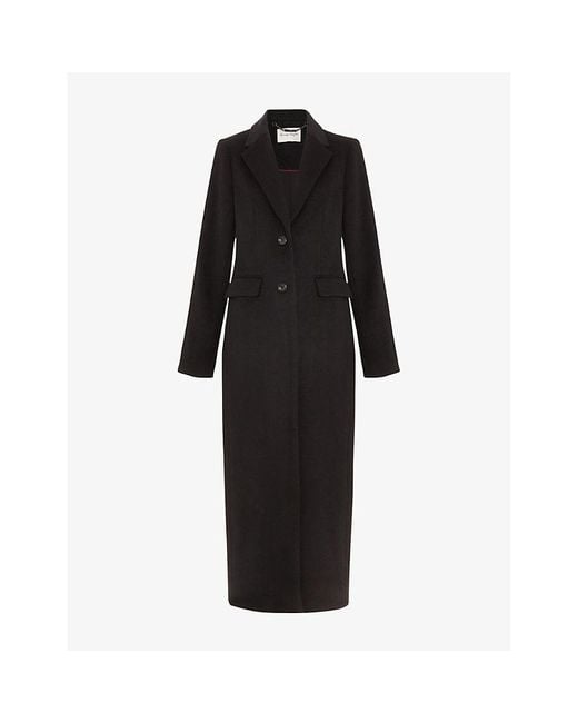 Phase Eight Black Lydia Long Wool-Blend Coat