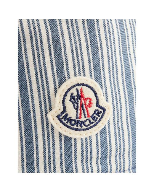 Moncler White Striped Branded Cotton Bucket Hat for men