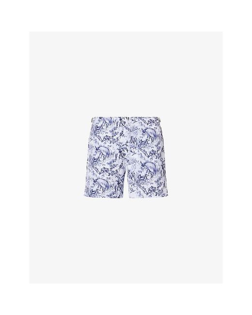 Orlebar Brown Blue Bulldog Printed Swim Shorts for men