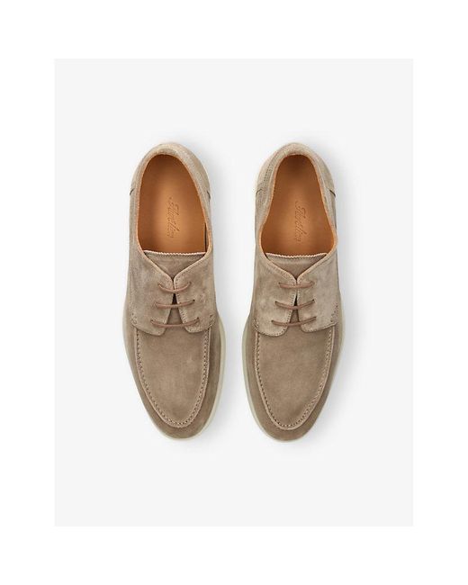 Aurélien Natural Boat Lace-Up Suede Loafers for men