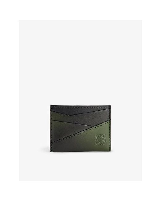Loewe Black Puzzle Edge Brand-debossed Leather Card Holder for men