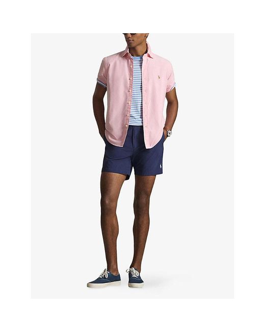 Polo Ralph Lauren Pink Logo-Embroidered Custom-Fit Cotton Shirt for men