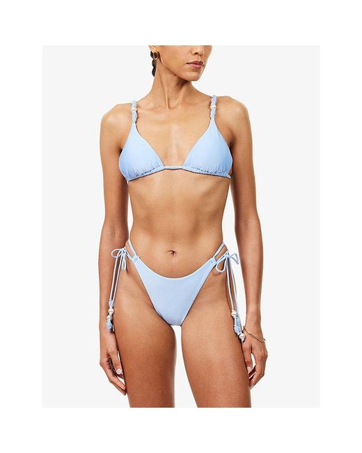 Seafolly Blue Palermo Tie-Side Bikini Bottoms