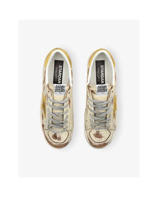 Golden Goose Deluxe Brand Metallic Stardan Leather Low-Top Trainers for men
