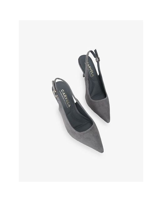 Carvela Kurt Geiger White Spirited Suede Slingbacks