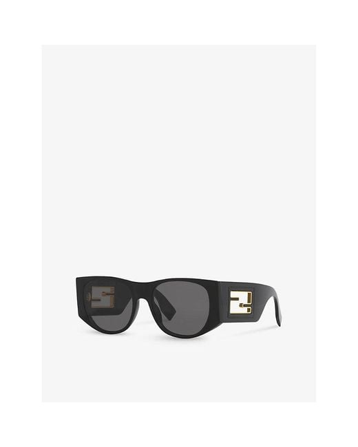 Fendi Gray Fe40109i Baguette Square-frame Acetate Sunglasses