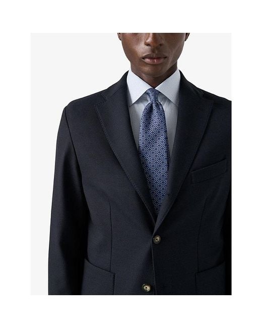 Eton of Sweden Blue Checked Slim-Fit Cotton-Twill Shirt for men