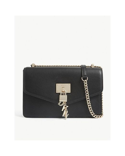 DKNY Elissa Small Leather Shoulder Bag in Black | Lyst Canada