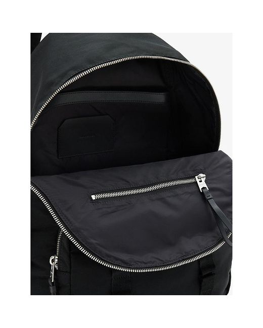 AllSaints Black Steppe Recycled-polyester Backpack for men
