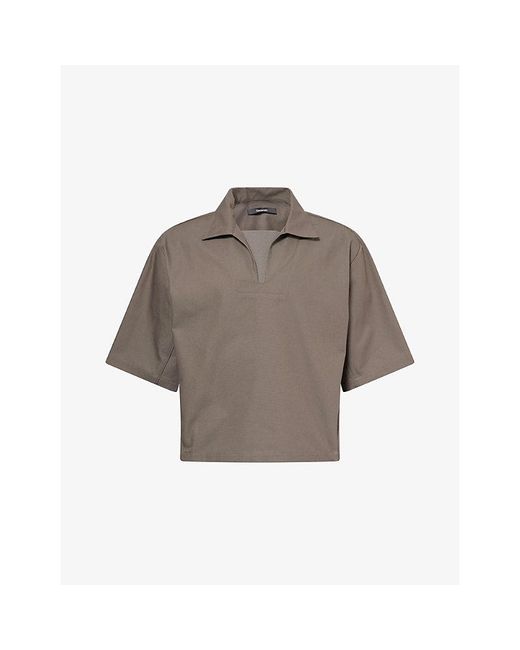 Seventh Gray Football Box-Fit Cotton-Blend Polo Top for men