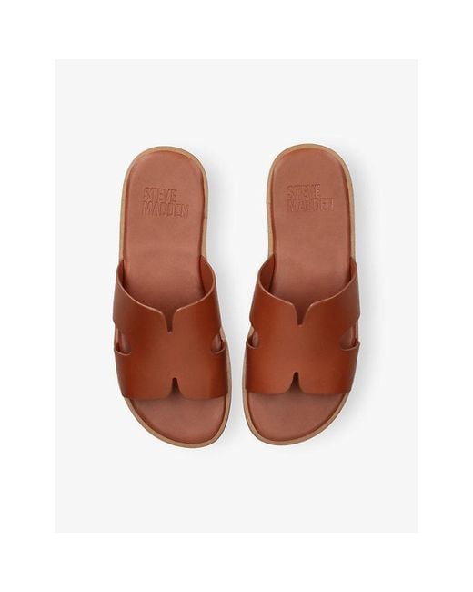 Steve Madden Brown Laincaster Leather Sandals for men