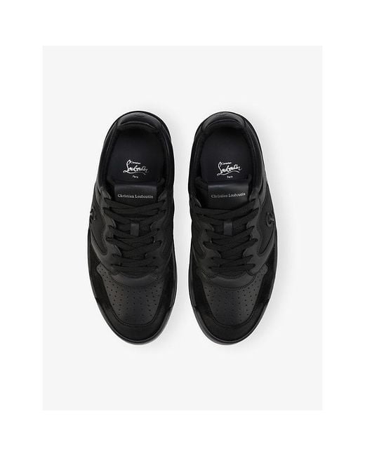 Christian Louboutin Black Bsktball 1 Retero Leather Trainers for men