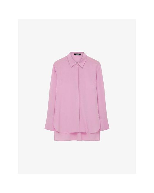 Joseph Pink Bold Relaxed-fit Silk Shirt