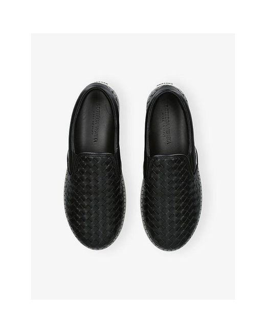 Bottega Veneta Black Serena Leather Trainers for men
