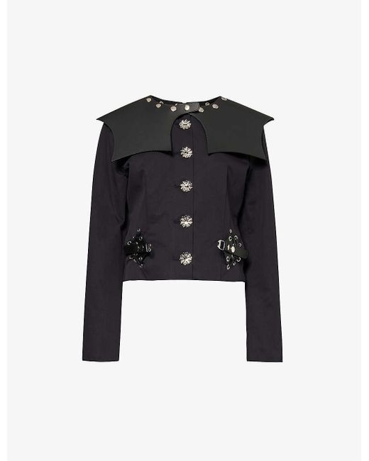 Chopova Lowena Black Invert Sailor-collar Cotton Jacket