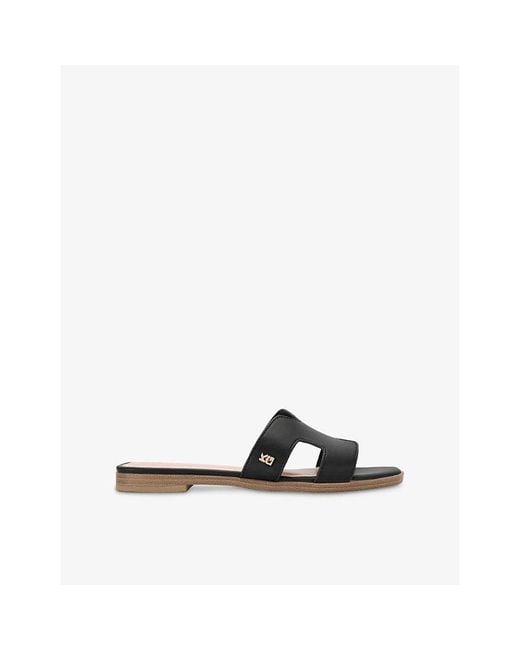 KG by Kurt Geiger Black Raven Faux-Leather Flat Sandals