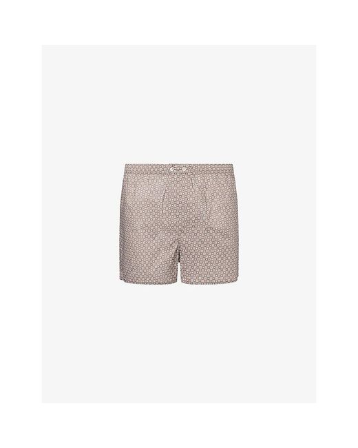 Derek Rose Gray Ledbury Classic-Fit Cotton Boxer Shorts for men