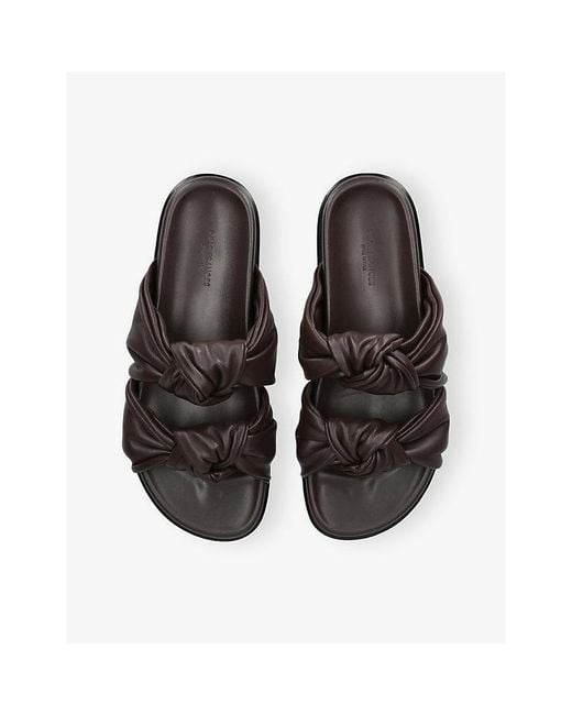 Dear Frances Black Tye Leather Slides