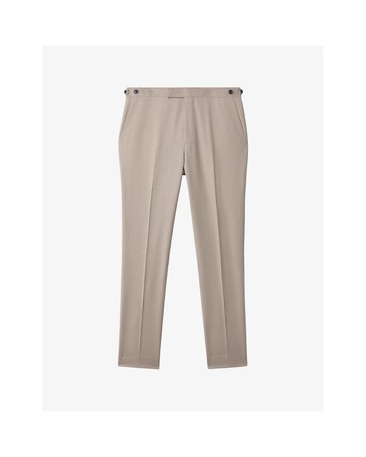 Reiss Gray Dillon Straight-leg Slim-fit Stretch-wool Trousers for men
