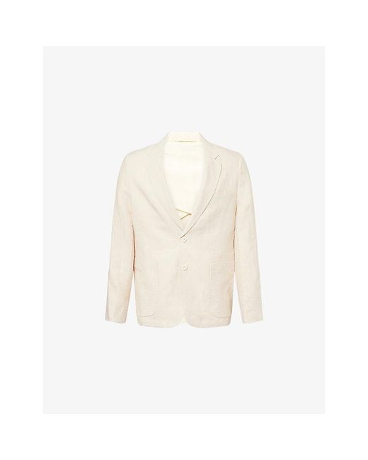 Percival Natural Tailored Single-Breasted Linen And Cotton-Blend Blazer for men