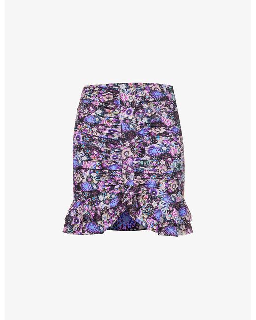 Isabel Marant Milendi Floral-print Silk-blend Mini Skirt | Lyst