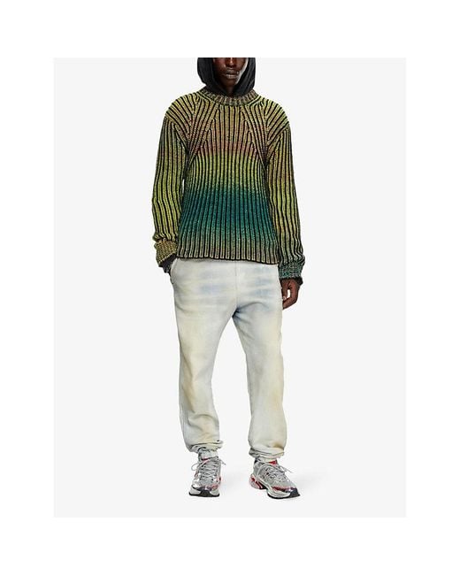 DIESEL K Oakland Round Neck Long Sleeve Knitted Jumper in Green for Men Lyst UK