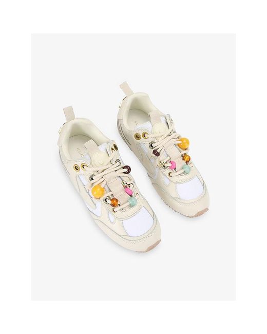 Kurt Geiger White Kurt Bead Suede Trainers