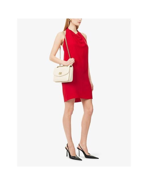 Valentino Red Halter-Neck Silk-Crepe Mini Dress