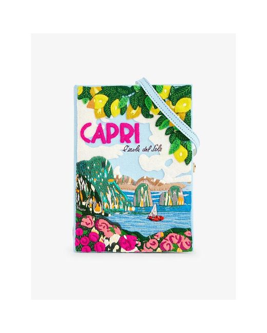 Olympia Le-Tan Green Capri Cotton, Wool And Silk-blend Clutch Bag