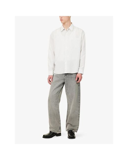 FRAME Gray Baggy-Fit High-Rise Cotton Denim Jeans for men