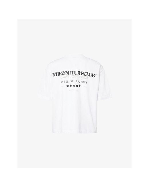 The Couture Club White Hotel De Couture Relaxed-Fit Cotton T-Shirt for men