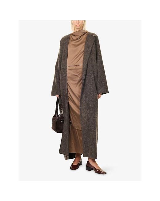 Ruohan Gray Raas Longline Wool-Blend Coat
