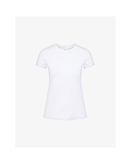 Alo Yoga White Alosoft Short-sleeved Stretch-woven T-shirt