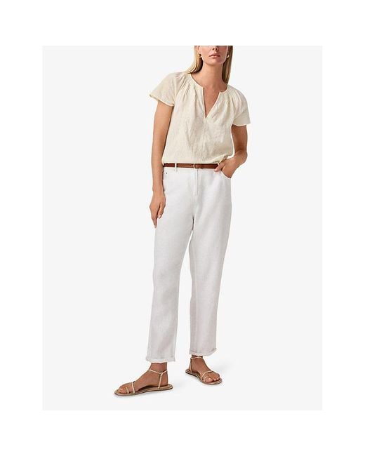 The White Company White Medina Relaxed-Fit Cotton-Gauze Blouse