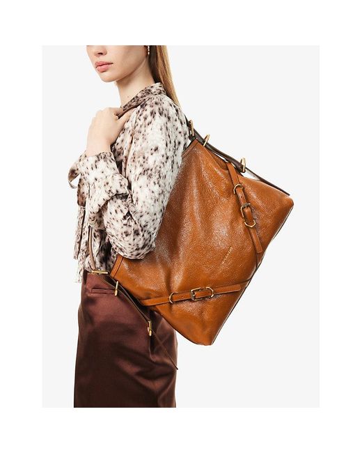 Givenchy Brown Voyou Medium Leather Shoulder Bag