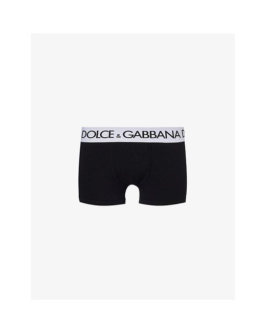 Dolce & Gabbana Black Logo-waistband Stretch-cotton Boxers for men