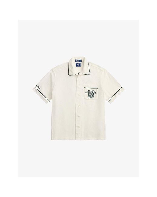 Polo Ralph Lauren White X Wimbledon Crest Cotton Terry Shirt for men
