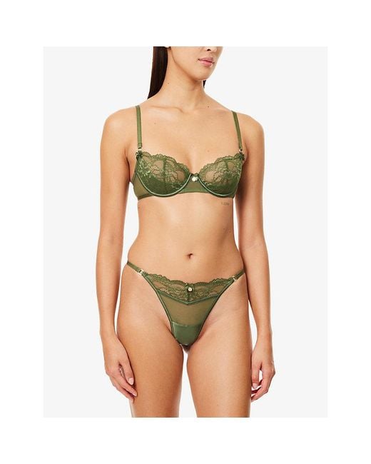 Lounge Underwear Green Brianna Plunge Lace Bra