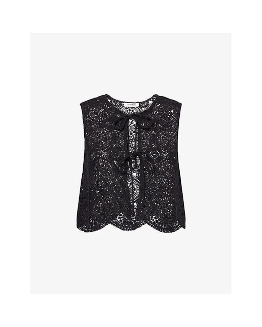 4th & Reckless Black Sleeveless Laurenne Cotton-Blend Top