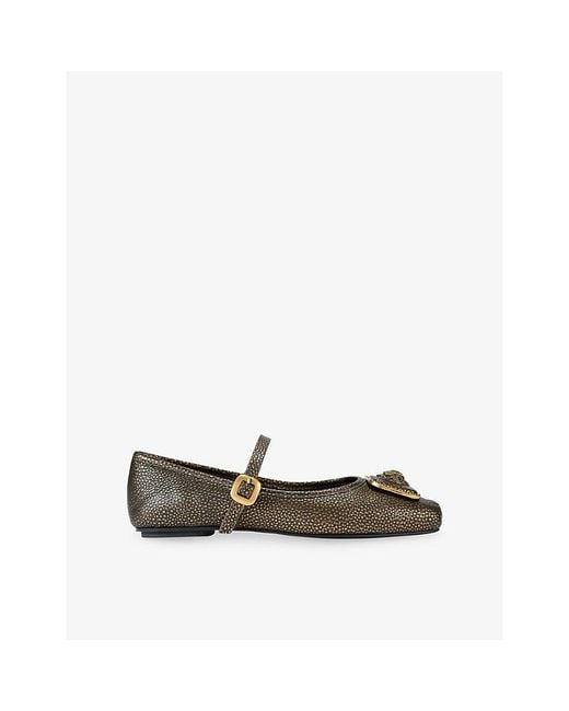 Kurt Geiger Multicolor Pimplico Embellished Leather Ballet Flats