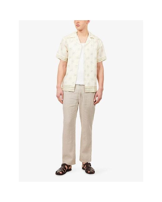 CHE Natural Telha Printed Linen Shirt for men