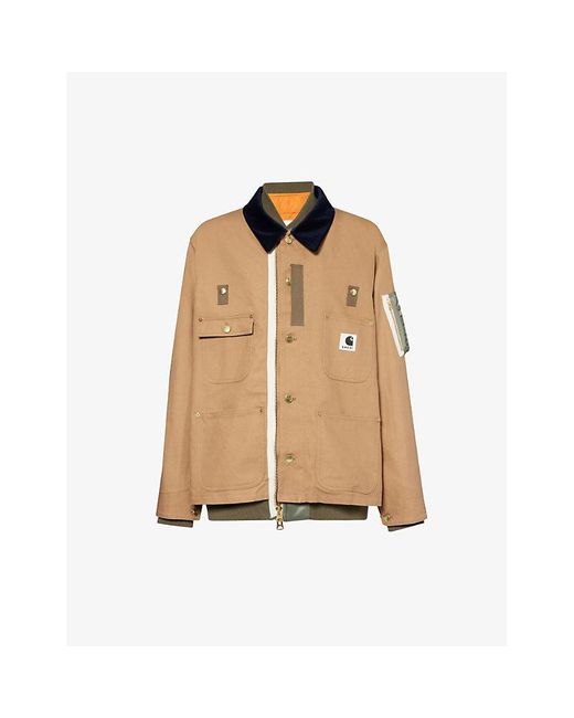 Sacai Natural X Carhartt Wip Detroit Brand-patch Regular-fit Cotton Jacket for men