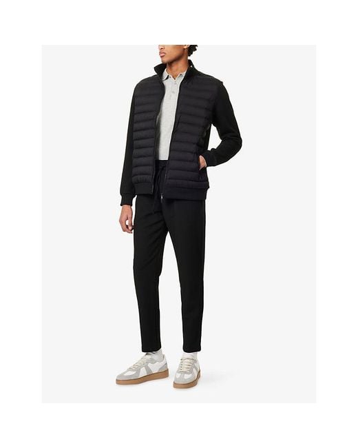 Arne Black Hybrid Tech Quilted Woven Jacket for men